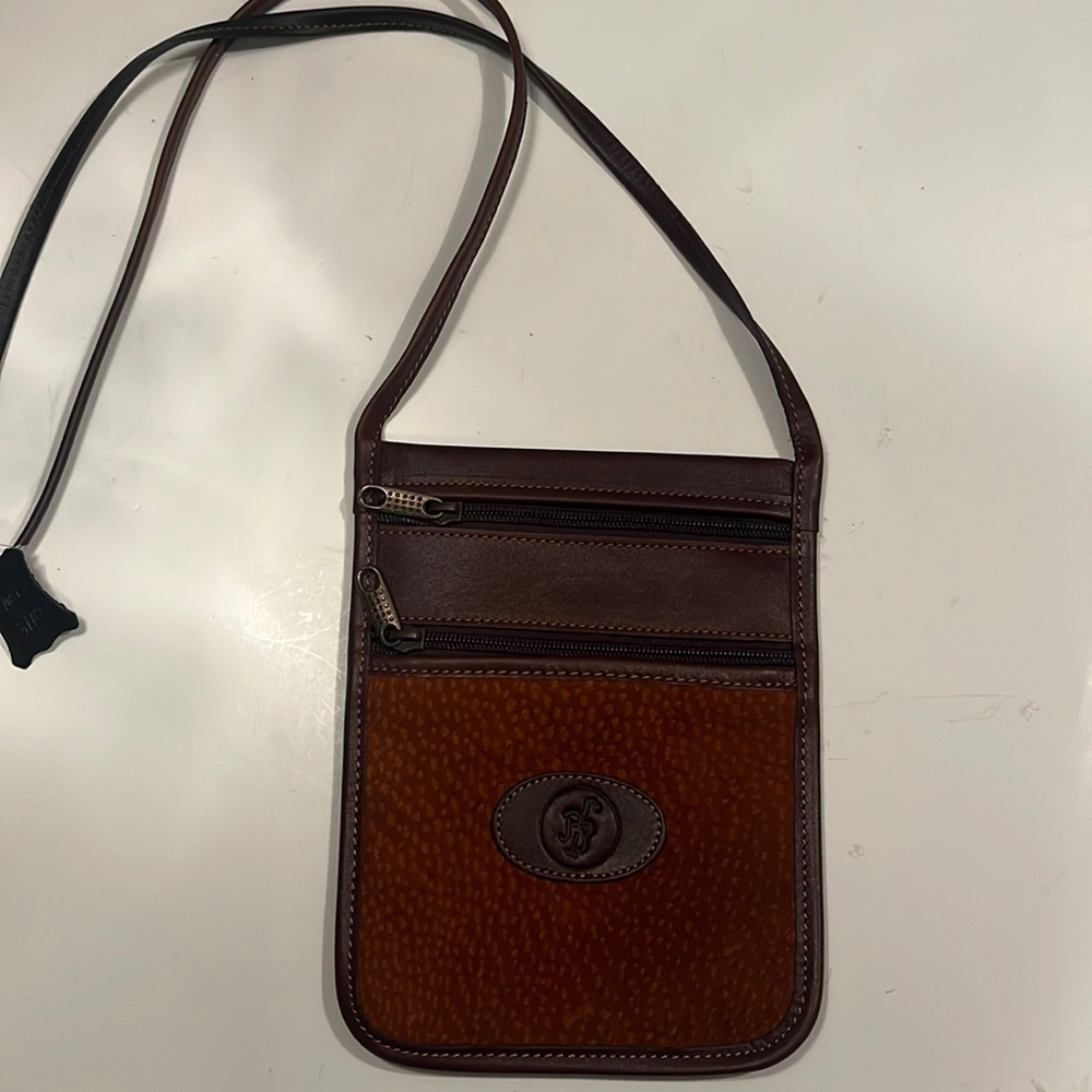 Leather and suede crossbody